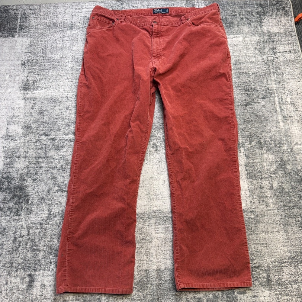 VTG Polo Ralph Lauren Corduroy Pants Mens‎ 42x30 Salmon 5 Pocket Jeans Preppy